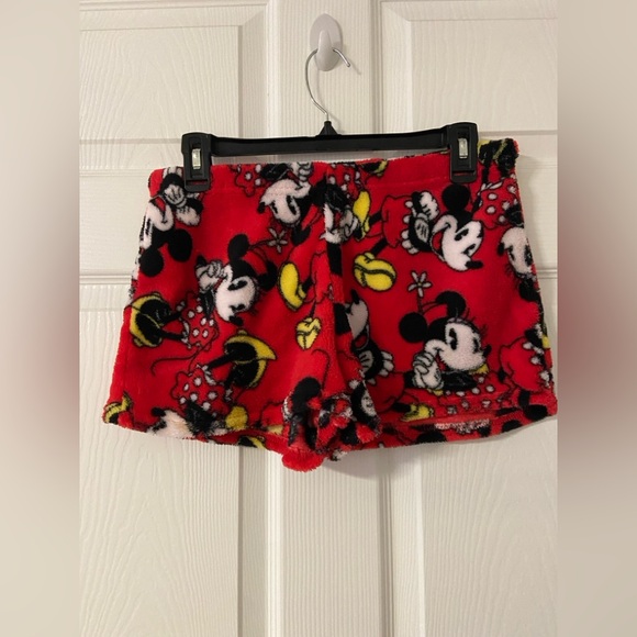 2PC. DISNEY Mickey & Minnie Mouse Fleece Pajama/Lounge Shorts Set - Picture 5 of 7